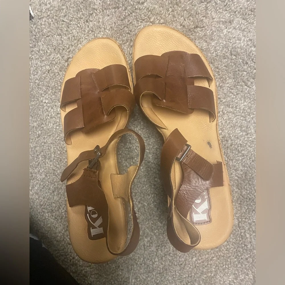 Kork-Ease Brown Leather Wedges